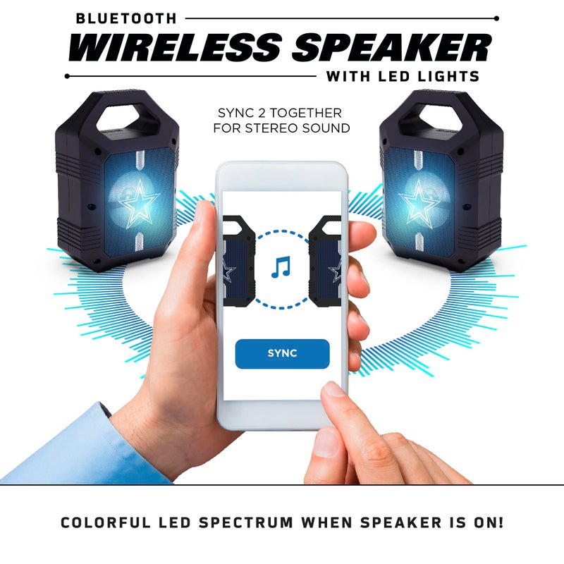 SOAR NFL ShockBox XL LED Wireless Bluetooth Speaker, Dallas Cowboys - Image 4